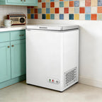 3.0 Cu.ft Deep Chest Freezer, Commercial Solid Top Freezer with Lockable Stay-Open Lid, 7-Level Temp Control, Manual