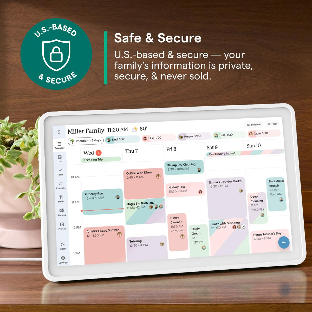 Calendar 2 – 15" Touchscreen Digital Calendar, Classic, White
