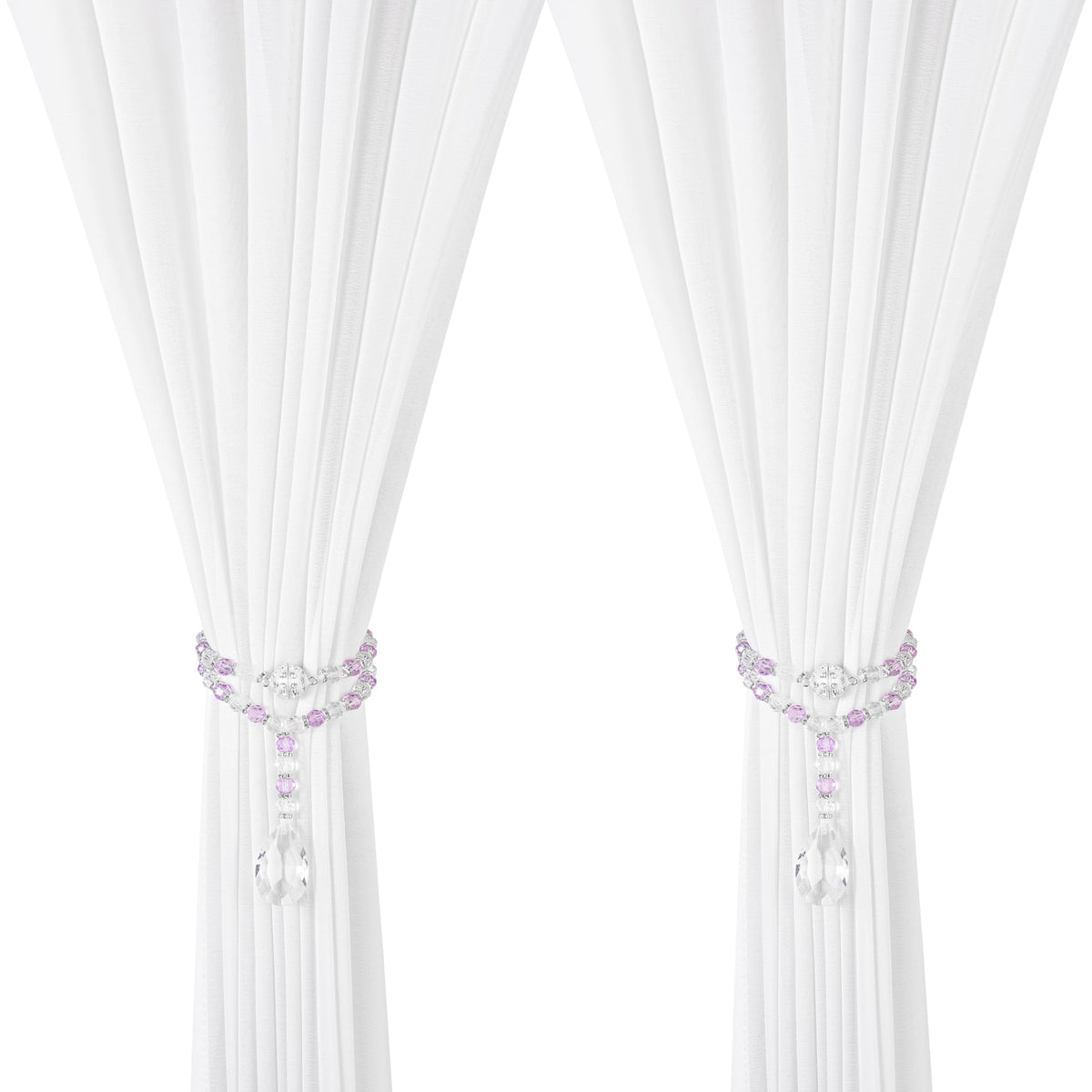 Luxury Crystal Beaded Magnetic Curtain Tieback, Purple