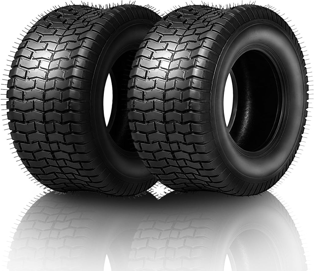 Set of 2 Lawn Mower Tires 13x5.00-6, 4PR/Ply Turf Riding Lawn Tractor Tires, Compatible with Most Lawn & Garden