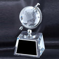 Personalized Optical Crystal Spinning World Globe Trophy, Custom Achievement and Recognition Award with Engraved