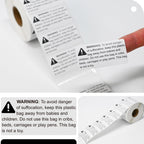 Suffocation Warning Labels 2" x 1", 1000 Labels per Roll