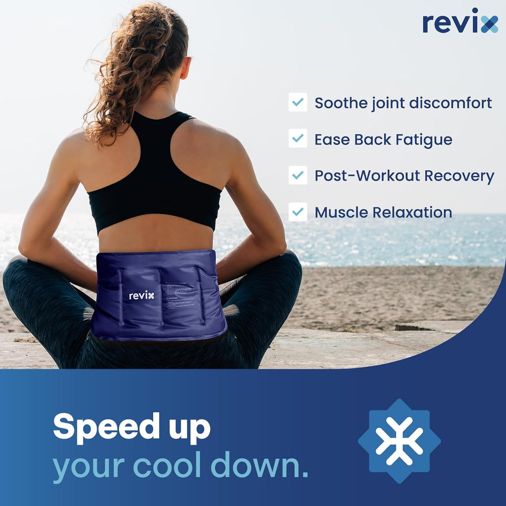 Ice Pack for Injuries Reusable Gel for Lower Back & Shoulder, Navy