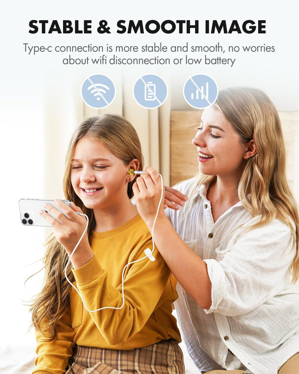 Digital Otoscope with Gyroscope, HD Ultra Clear View Ear Camera with Ear Wax Removal Tools, Video Ear Scope Otoscope