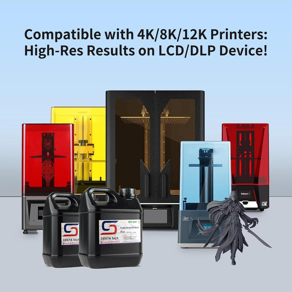 Fast ABS-Like 3D Printer Resin, Non-Brittle, Metal Grey, 2kg | Easy to Print, Non-Brittle, High Precision, Rapid
