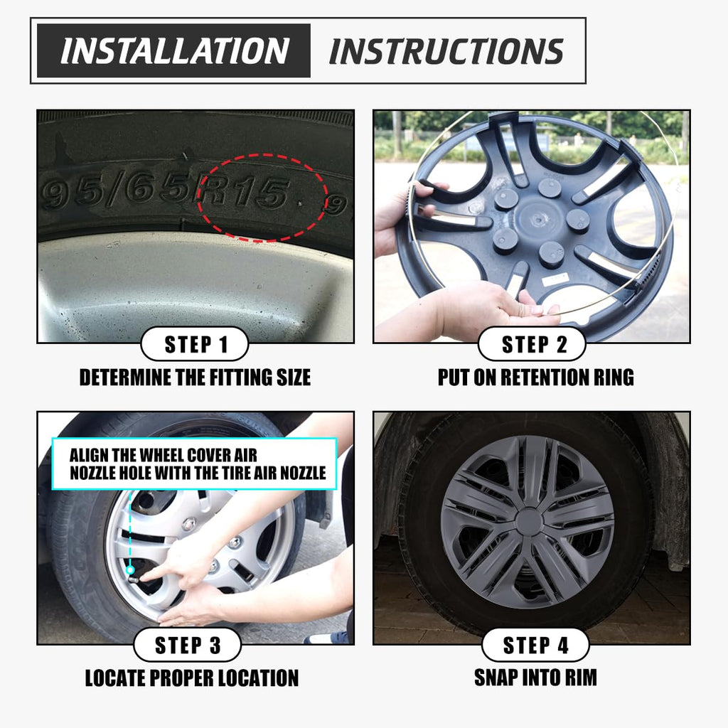 15 inch Hubcaps Steel Wheel for 2009-2020 Honda FIT