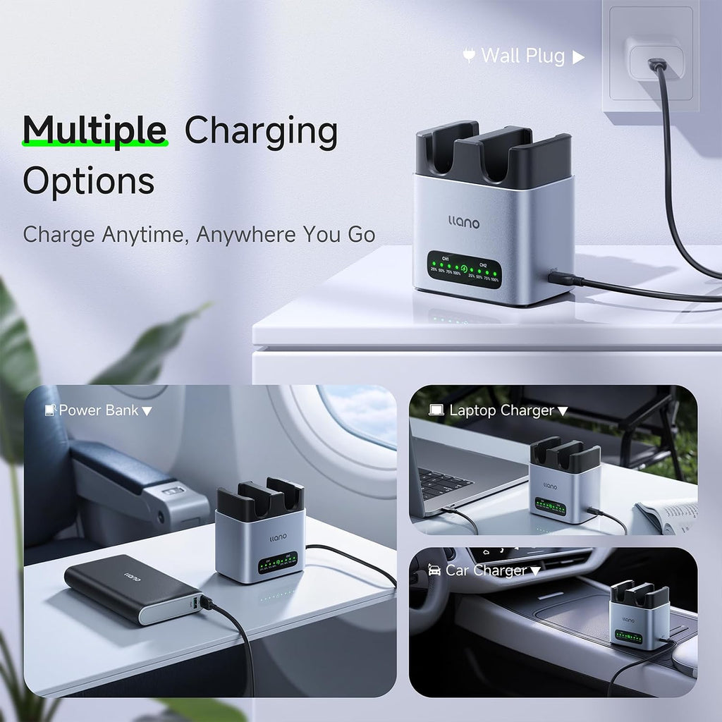 20W LP-E6P LP-E6NH Battery Charger: Fast Dual Slot for Canon Camera Batteries Canon EOS R5/R6/R7 Mark II, 5D/6D/7D