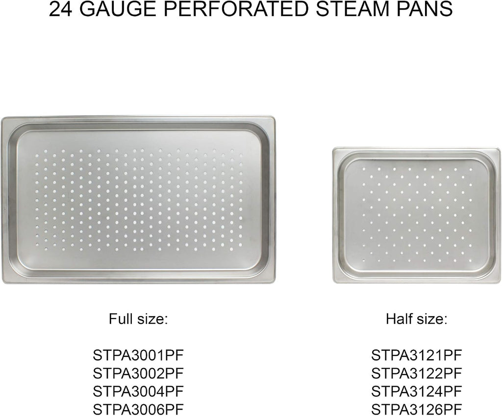full size 6" deep perforated 24 gauge steam pans, comes in each