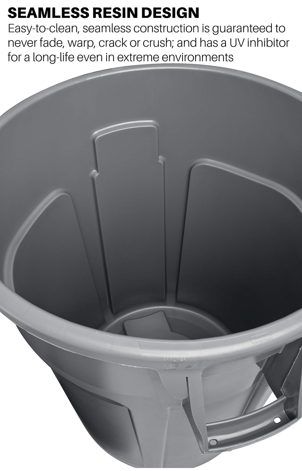 BRUTE Trash Can, Gray, 10-Gal, Pack of 6