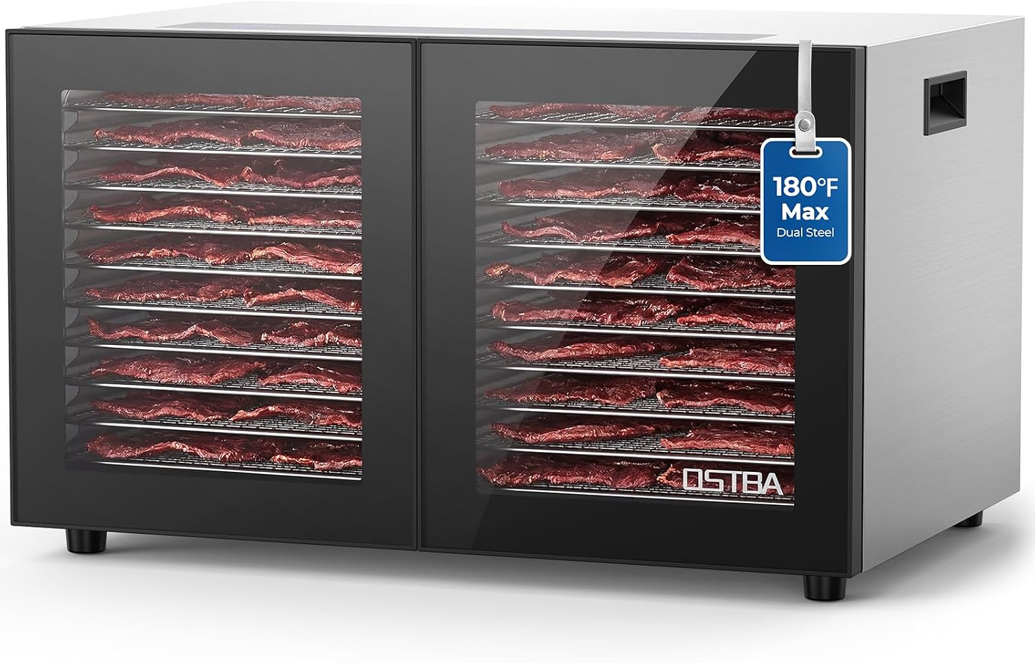 Food Dehydrator with 20 Trays, 1300W Dryer, 95–180°F Temp, 48H Timer