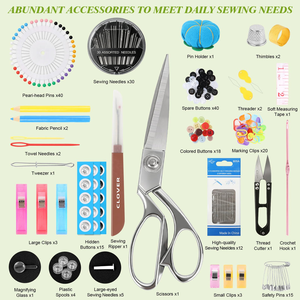 Sewing Kit for Adults, 265 Pcs Portable Needle and Thread Kit