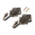 Curtain Tiebacks Small Lightweight Hooks, Vintage Bronze Rose Pattern, 2Pcs