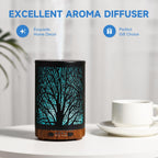 Essential Oil Diffuser 120ML Metal Aromatherapy Diffuser with Timer, Cool Mist Humidifier with Auto Shut-Off & 7
