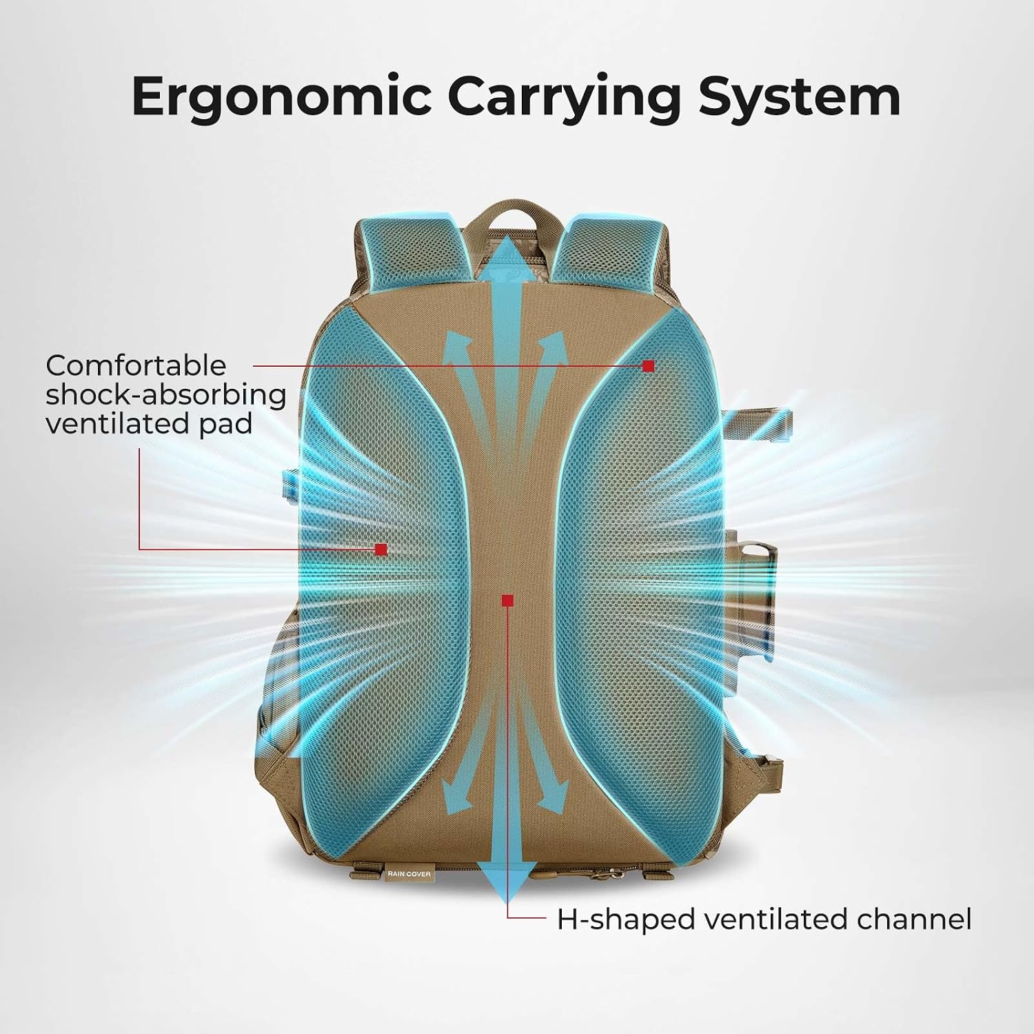 Fishing Tackle Backpack, Rod & Gear Holder, Water-Resistant | 15L storage, breathable padding & adjustable shoulder