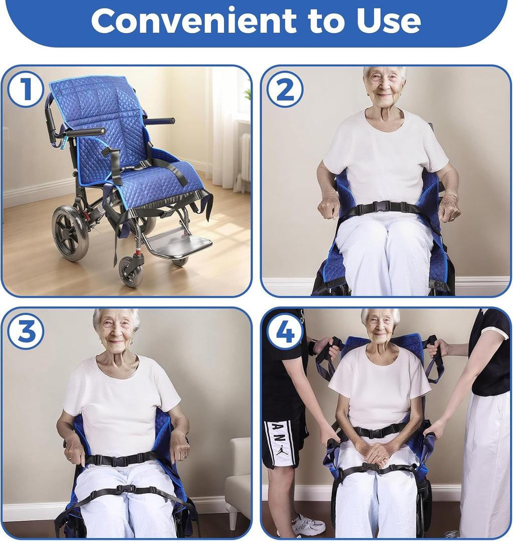 Heavy - Duty Wheelchair Transfer Pad - 260 LBS Capacity, 8 Sponge Handles, Oxford Fabric - Patient Lift Transfer Mat