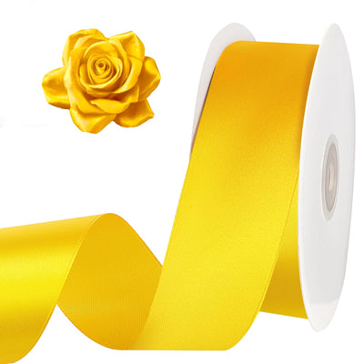 120 Yards Yellow Satin Ribbon 1 1/2 Inch for Fall Decor