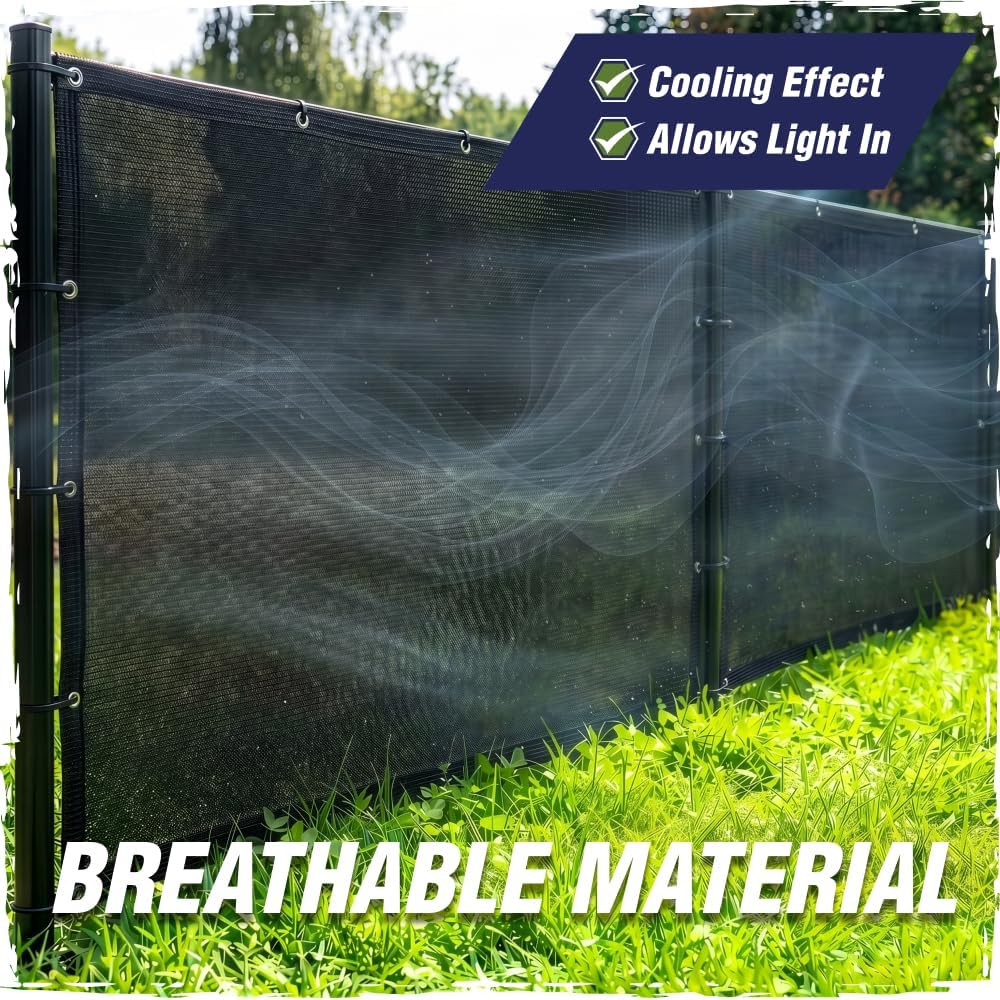 Fence Privacy Screen 180 GSM Heavy Duty Mesh, 4x50 FT Black
