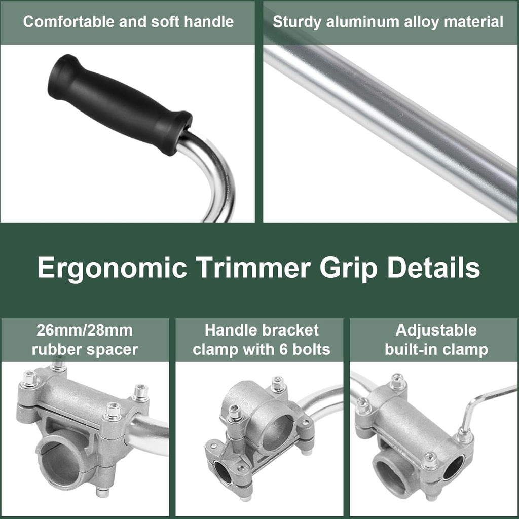Weed Eater Handle Extension - Aluminum Ergonomic Weed Eater Attachments | Trimmer Grip, Weedeater Handle with Bracket