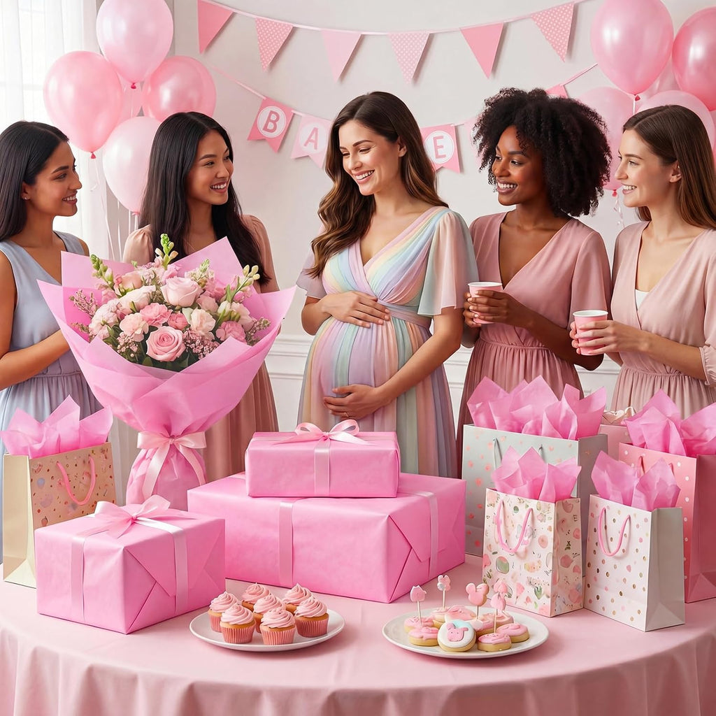 80 Sheets Pink Tissue Paper, Tissue Paper for Bouquets 20" x 14"