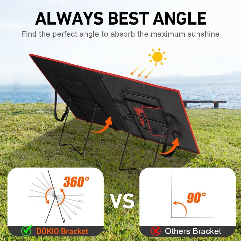 Portable Solar Panel Tilt Stand for Foldable Panels, Stainless Steel | Quick angle adjustment, stainless steel