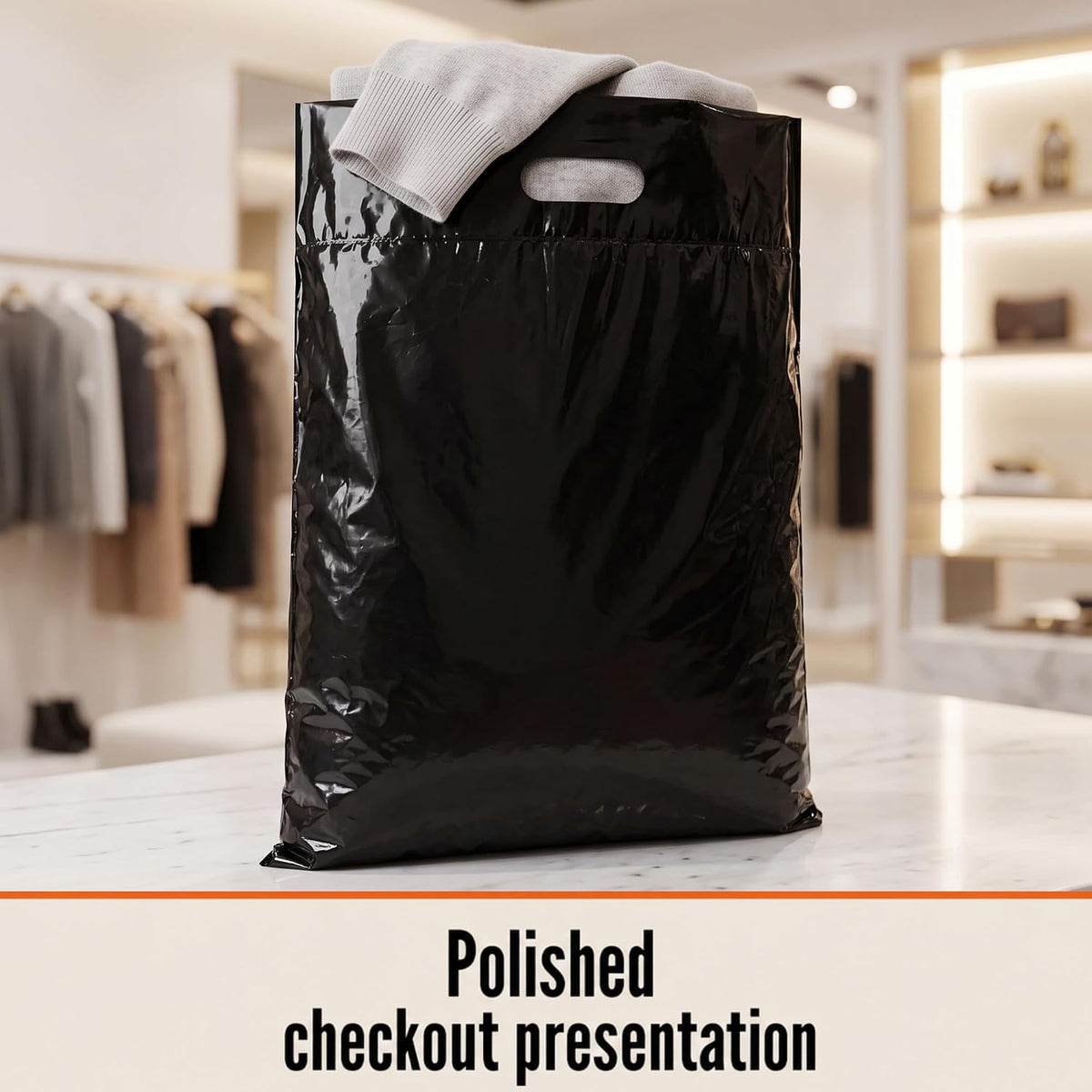 16x18 Large Plastic Shopping Bags for Small Business - Bags with Handles