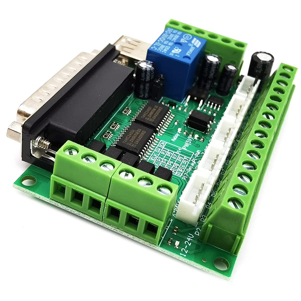 KIRO&SEEU 5 Axis CNC Interface Adapter Breakout Board for Stepper Motor Driver Mach3 +DB25