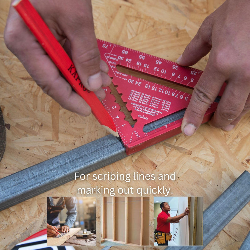 Kapro 446 High Definition Anodized Rafter Square - Red - 7 Inch