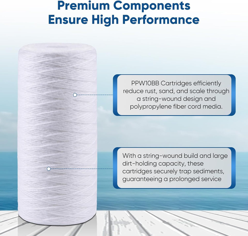 5 Micron 10 x 4.5 Whole House Water Filter for Well Water 2 Pack