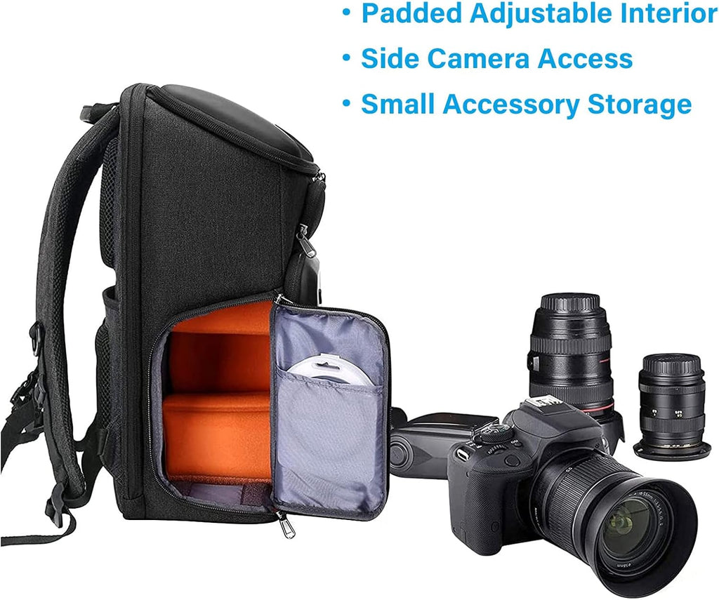 Camera Backpack, DSLR/SLR/Mirrorless Photography Camera Bag | Waterproof Front Hard Shell&17.3 inch Laptop