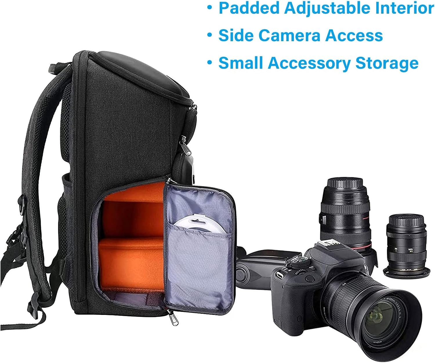 Camera Backpack, DSLR/SLR/Mirrorless Photography Camera Bag | Waterproof Front Hard Shell&17.3 inch Laptop