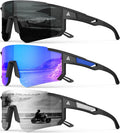 Polarized Sports Sunglasses for Men Women, UV400 Protection Mens Sunglasses Wrap Around Sun Glasses for Cycling Running