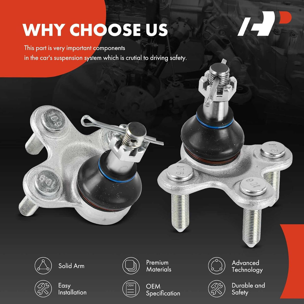 A-Premium Front Lower Ball Joint Forge Steel, Compatible with Honda & Acura