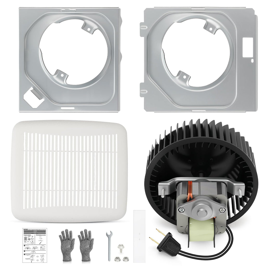 BKR60 Bathroom Exhaust Fan Motor and Grille Cover Kit Replacement