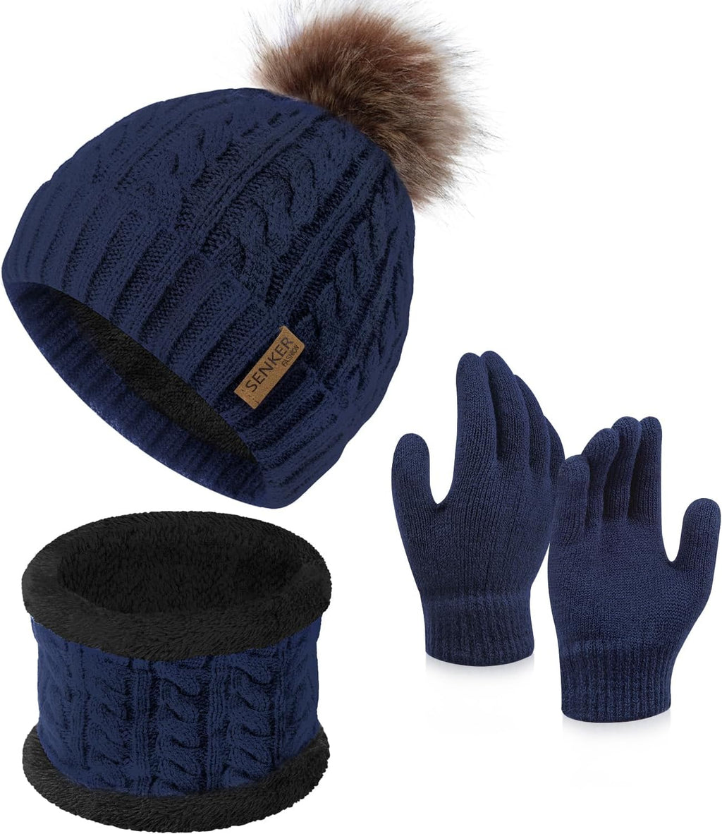 Kids Winter Hat Gloves Scarf Set, Boys and Girls Beanie Hat | Toddler Hat and Glove Set, Girls Beanie, Warm Mittens