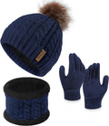 Kids Winter Hat Gloves Scarf Set, Boys and Girls Beanie Hat | Toddler Hat and Glove Set, Girls Beanie, Warm Mittens