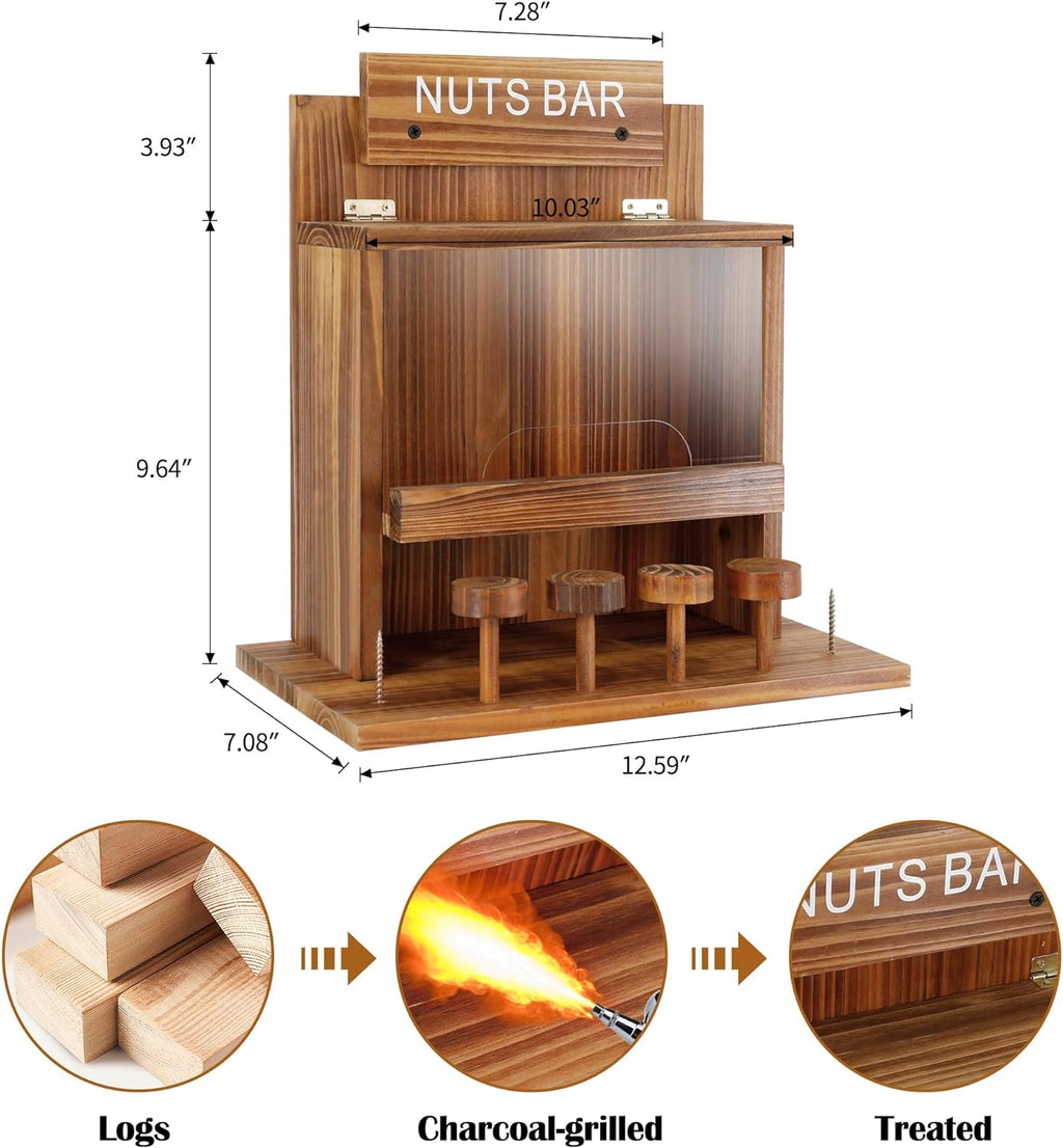 Squirrel Feeder for Outside Tree, Squirrel Picnic Table Feeder for Outdoors Corn Cob Peanut Feeder Funny Chipmunk