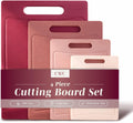 Non-Slip Cutting Board Set – Kitchen Essentials with Easy Grip Handle for Meat, Veggies, and Fruits, 4 Cutting