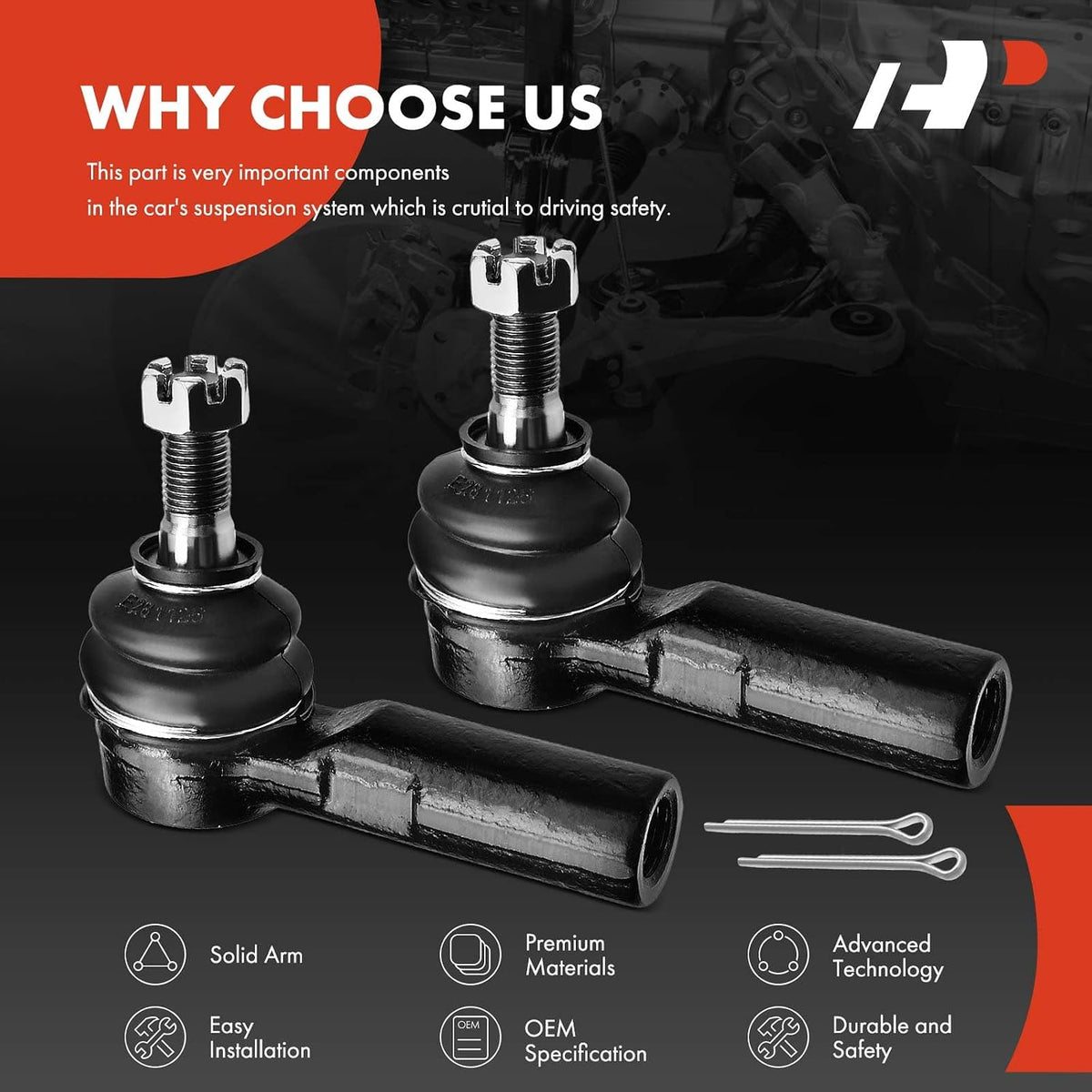 A-Premium Front Outer Tie Rod End, Compatible with Toyota, Lexus, Chevrolet