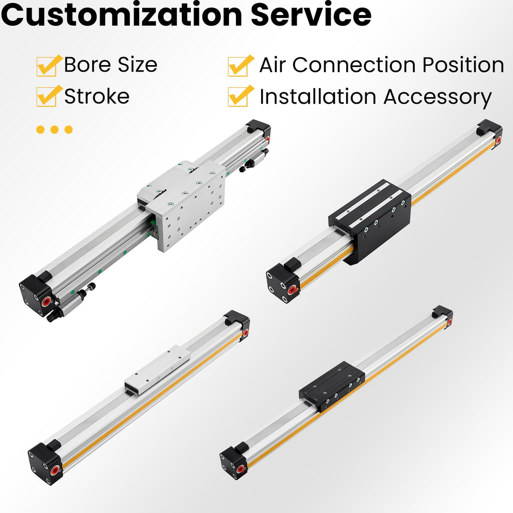 Pneumatic Rodless Cylinder 40mm Bore 300mm Stroke