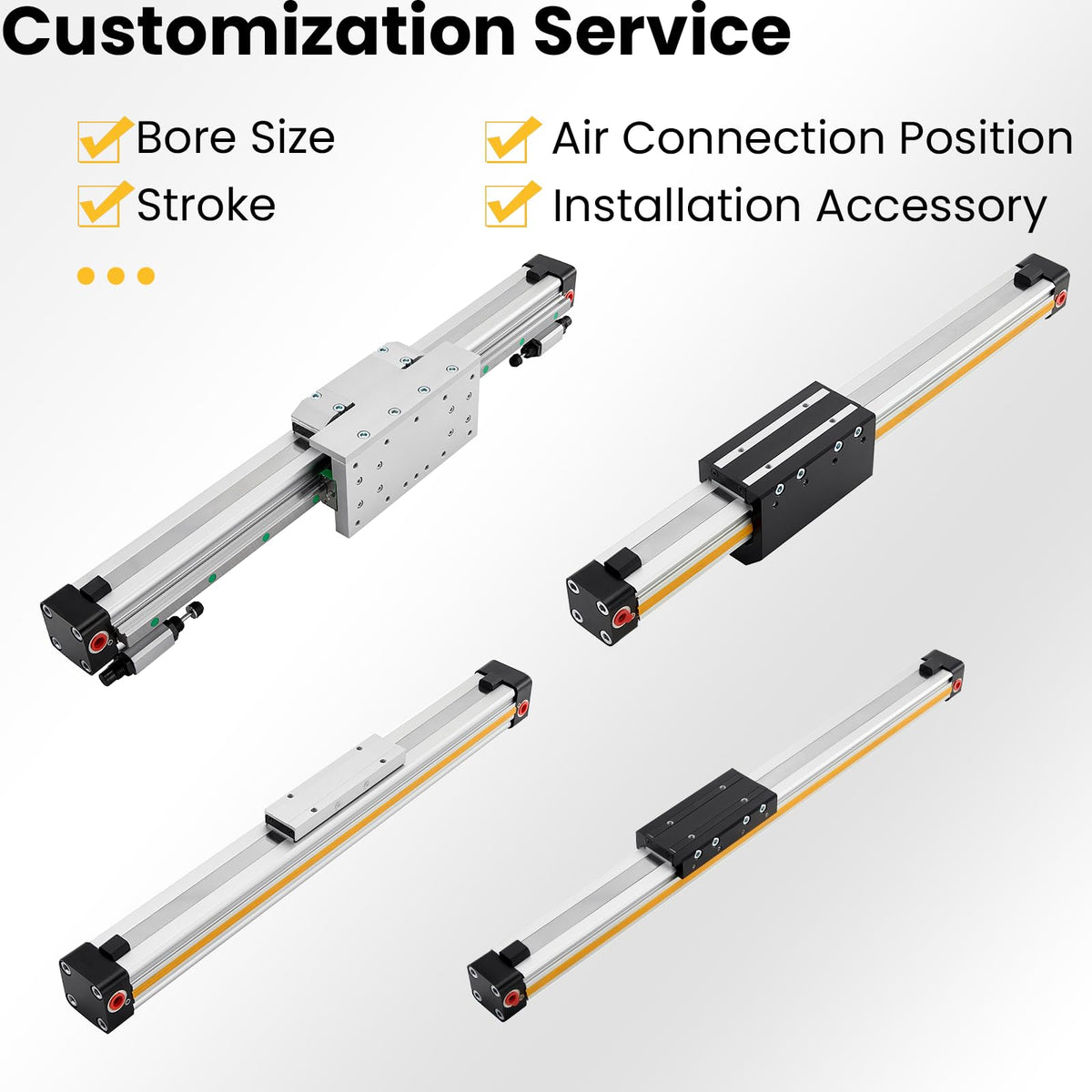 Pneumatic Rodless Cylinder 40mm Bore 300mm Stroke