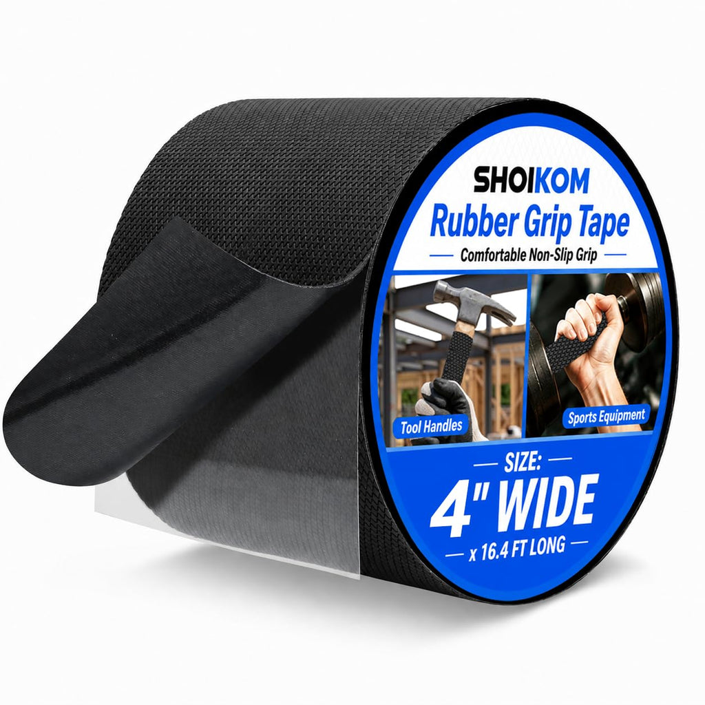 Rubber Grip Tape 4 Inch x 16.4 Ft, Non Slip Adhesive Handle Wrap