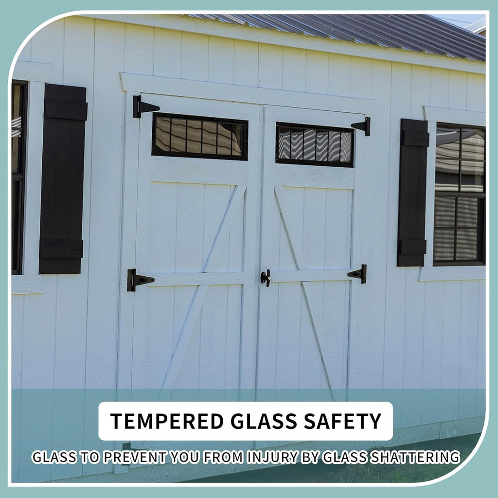 2 Pack 10" x 35" Shed Window, Transom Windows with Tempered Glass, Basement Garage Door Flush Mount Shed Window with