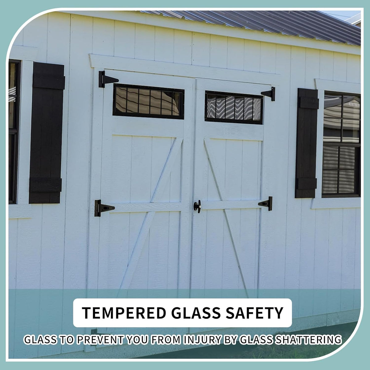 2 Pack 10" x 35" Shed Window, Transom Windows with Tempered Glass, Basement Garage Door Flush Mount Shed Window with