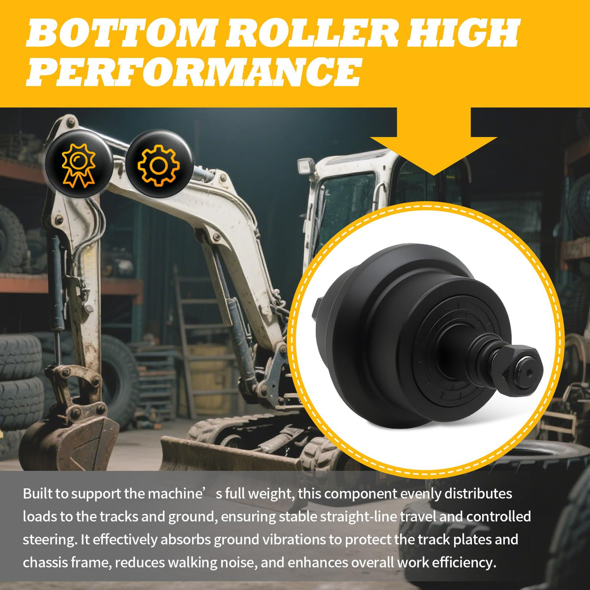 Jecoupoon Bottom Roller Compatible with Mini Excavator 331 335 430