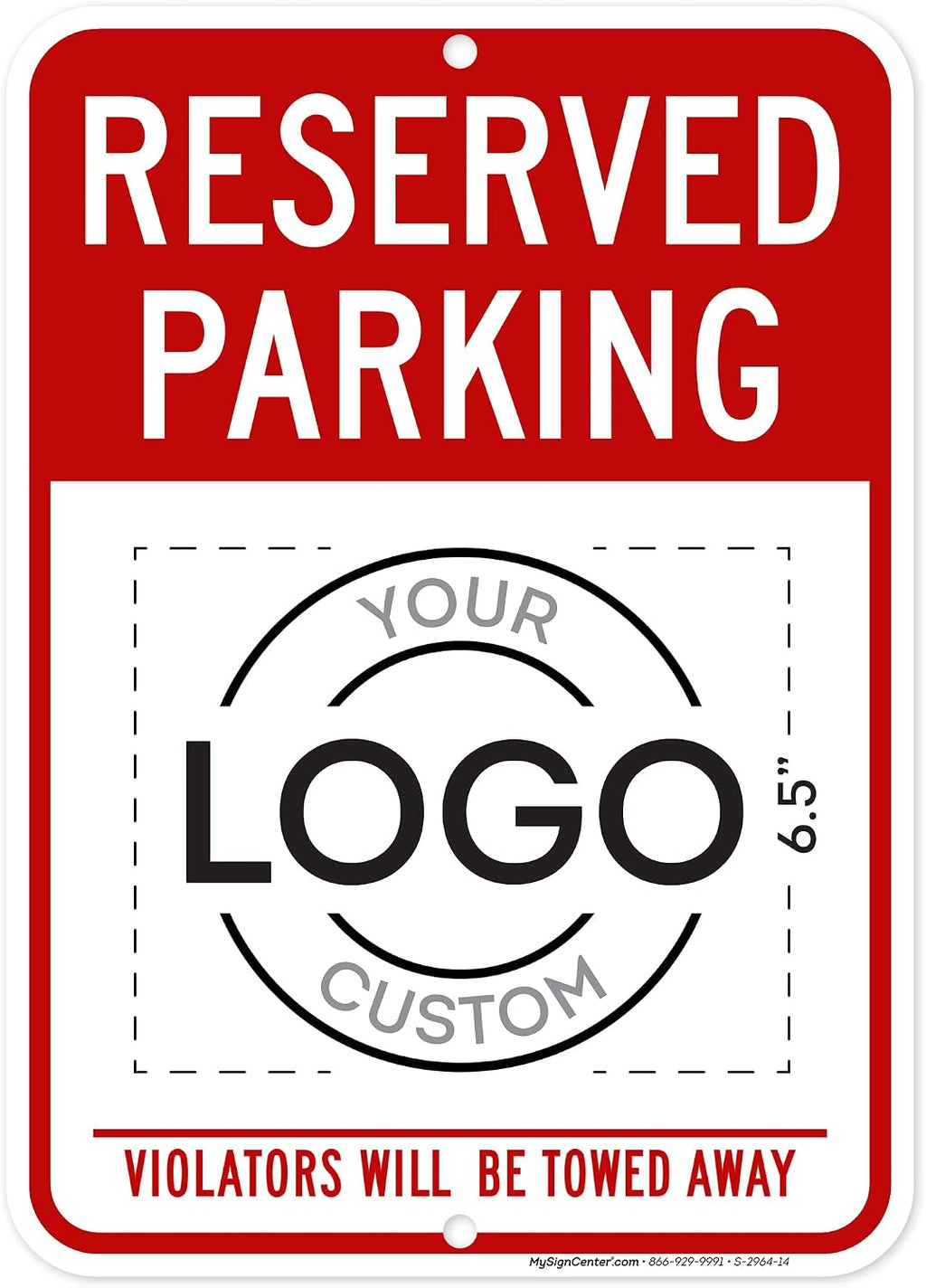 Reserved Parking Sign, Custom Parking Signs for Business, Violators Will Be Towed Away, 10x14 Inches, Rust Free .040