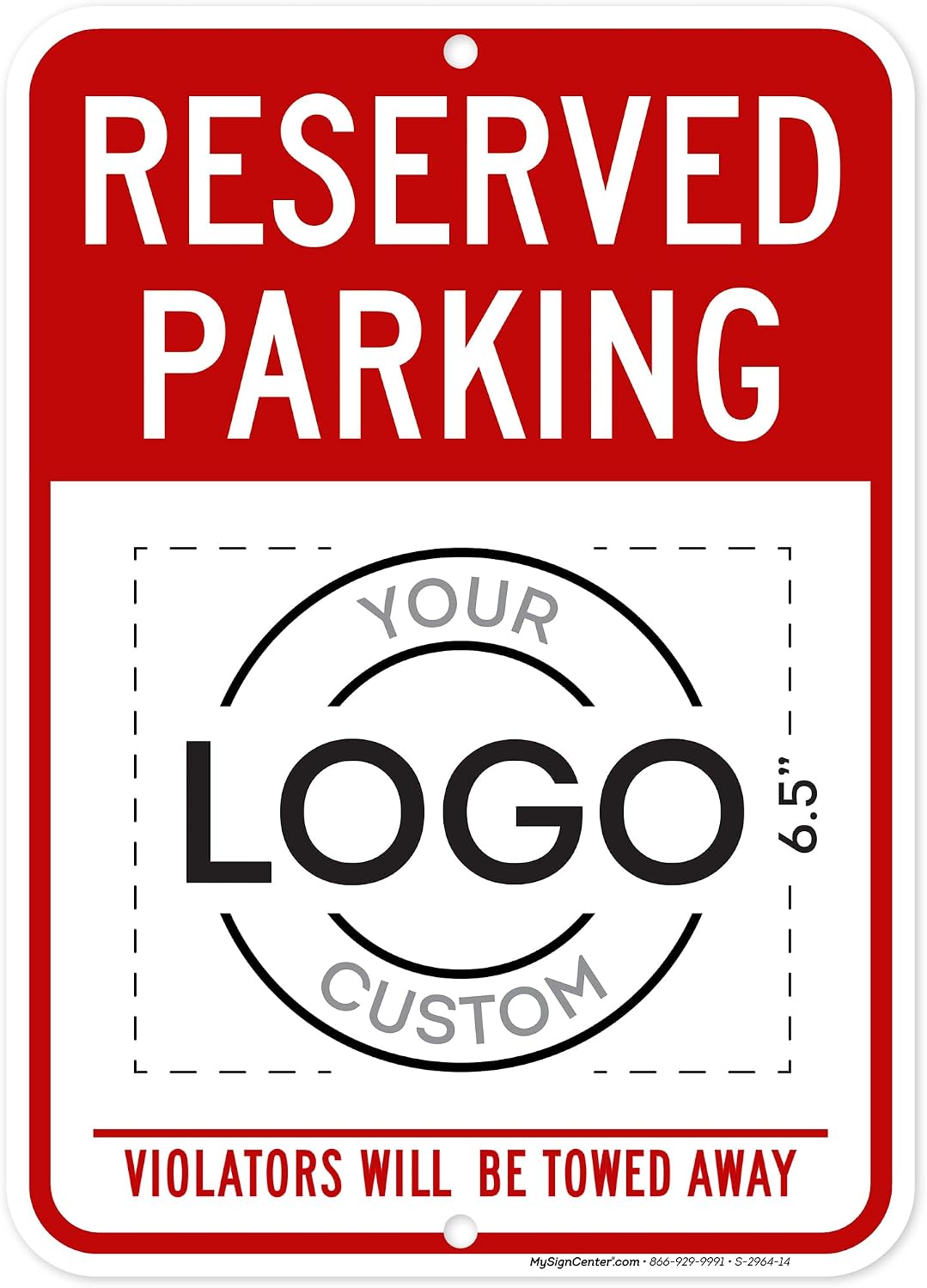 Reserved Parking Sign, Custom Parking Signs for Business, Violators Will Be Towed Away, 10x14 Inches, Rust Free .040