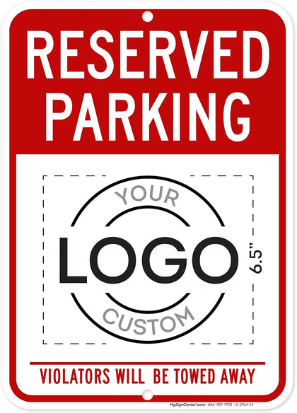 Reserved Parking Sign, Custom Parking Signs for Business, Violators Will Be Towed Away, 10x14 Inches, Rust Free .040