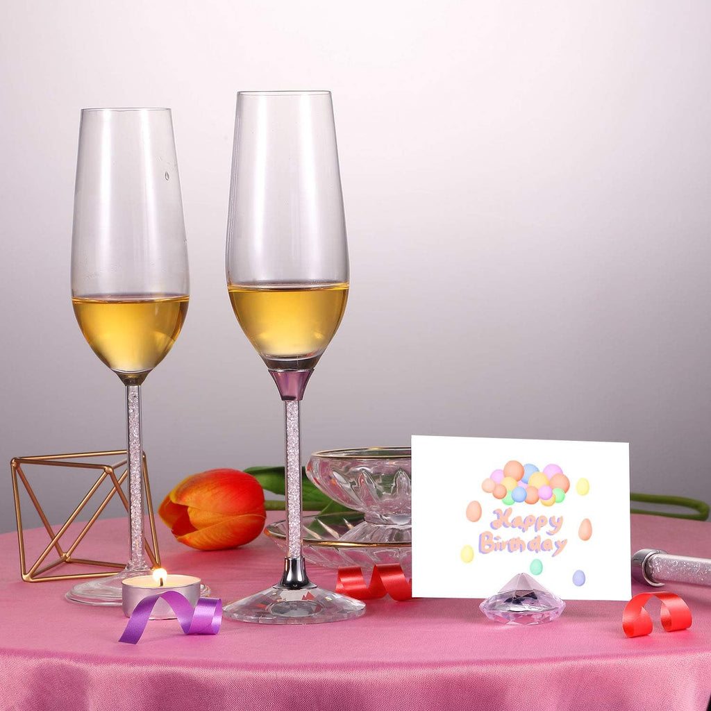 24 Pack Diamond Place Card Holders, Clear | Acrylic Table Number Holder, Crystal Diamond Card Stands Bulk, Party