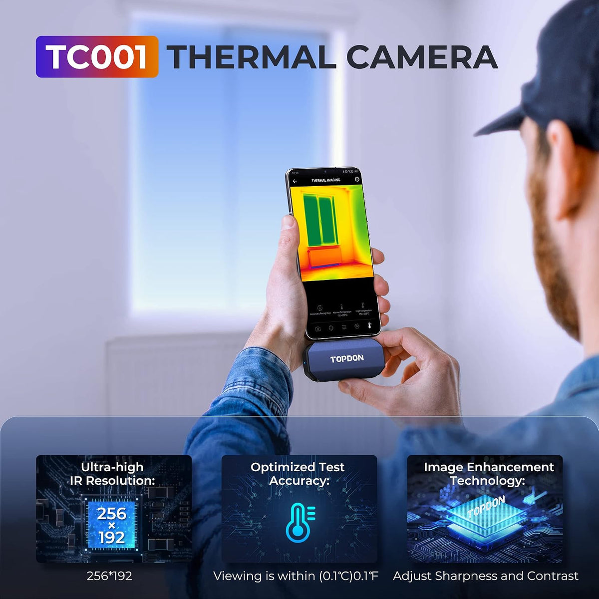 TOPDON TC001 Thermal Imaging Camera for Android, 512x384 High Resolution