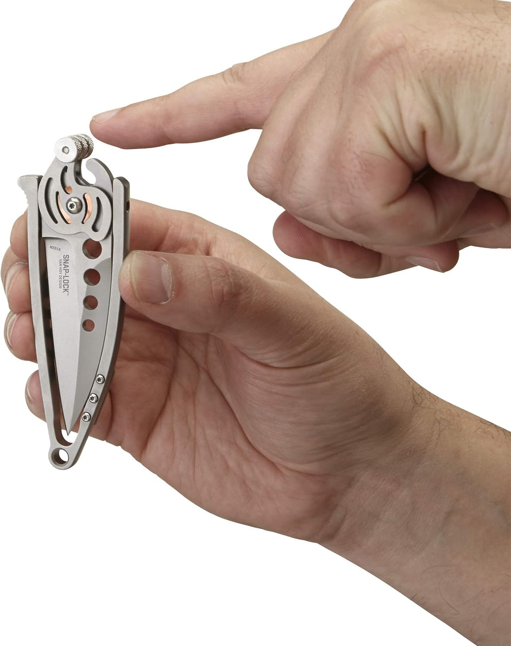 Snap Lock Everyday Carry EDC Pocket Folding Knife with Snap Lock: Stainless Steel Plain Edge Blade, Stainless Steel